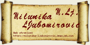 Milunika LJubomirović vizit kartica